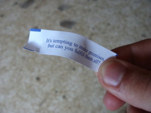 Broken promise fortune cookie