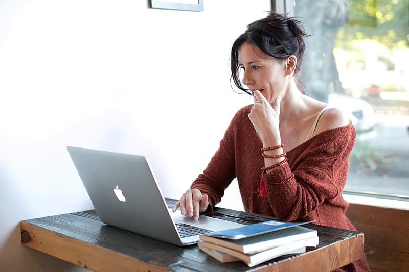 women looking at laptop